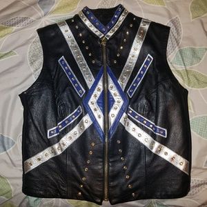 Leather bling vest
